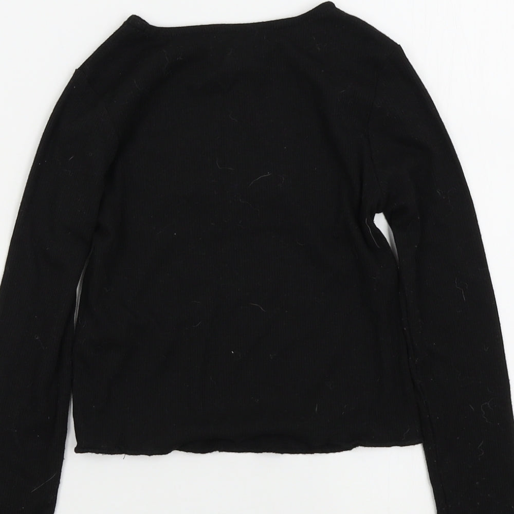 Primark Girls Black Colourblock Pullover Jumper Size 6 Years
