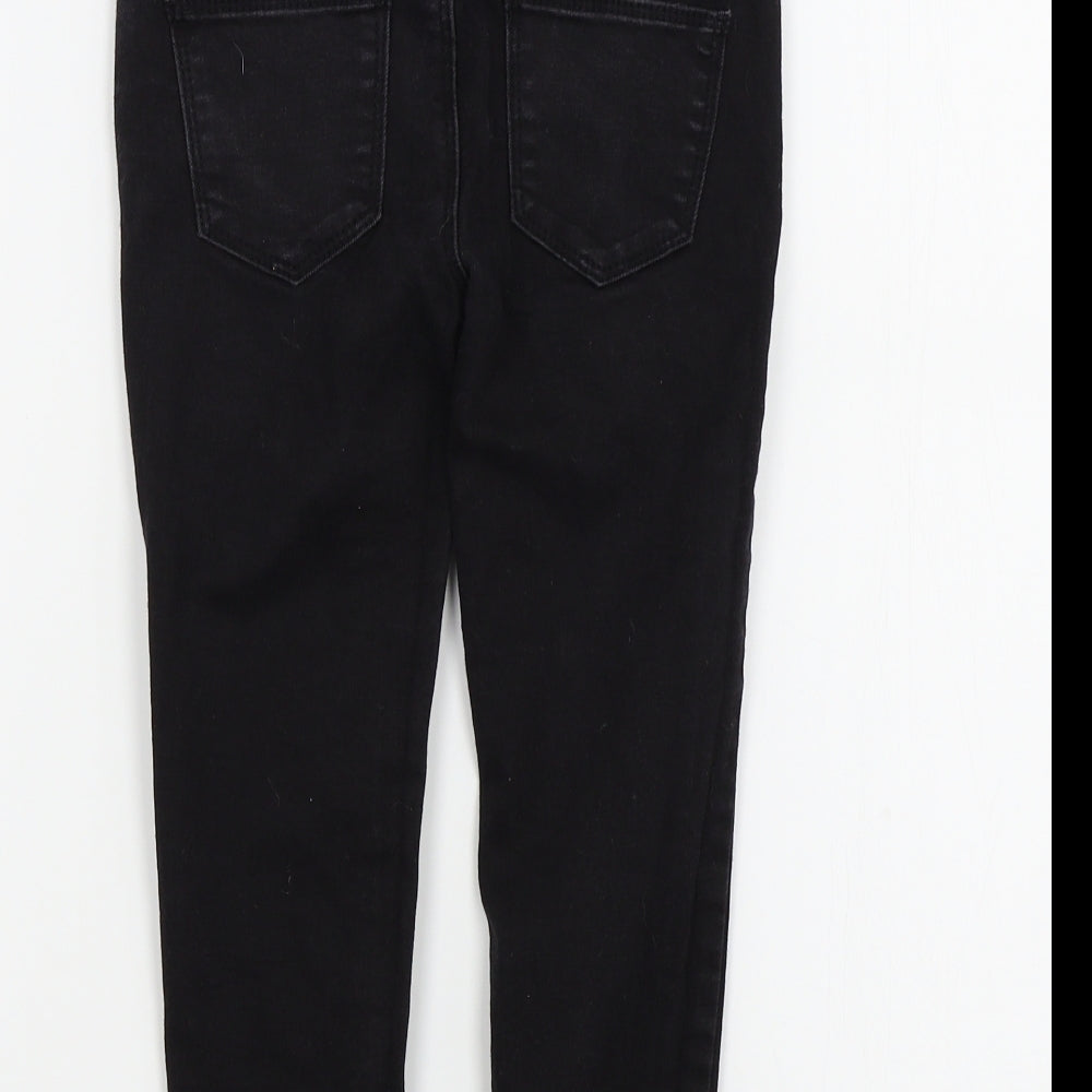 denim&co Girls Black Colourblock Skinny Jeans Size 5-6 Years