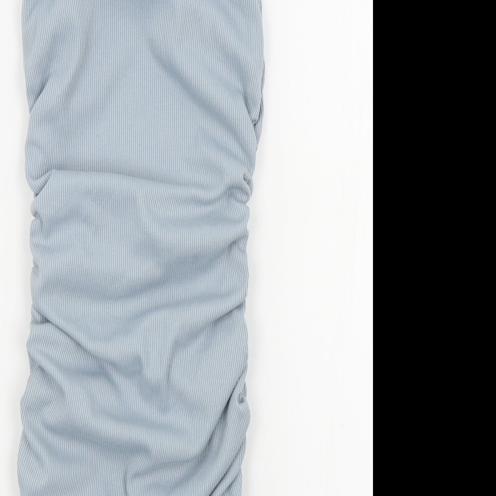 Preworn Womens Blue Colourblock A-Line Size S