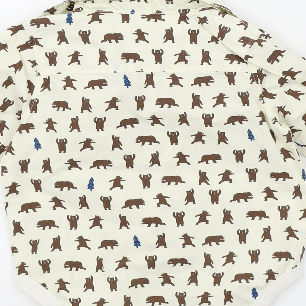 Marks & Spencer Boys Beige Colourblock Babygrow One-Piece Size 6-9 Months