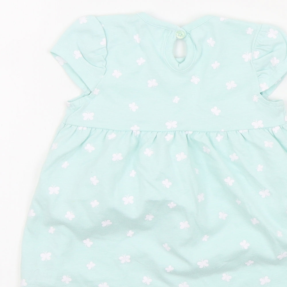 George Girls Green Colourblock A-Line Size 3-6 Months