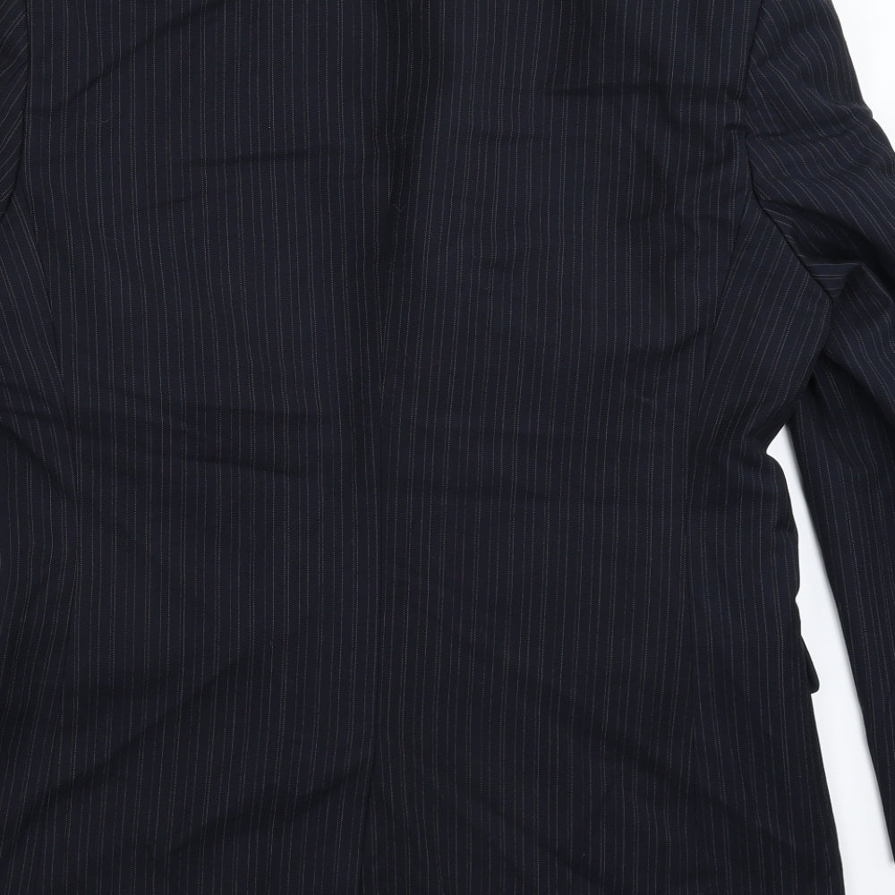 Burton Mens Blue Striped Jacket Suit Jacket Size 40