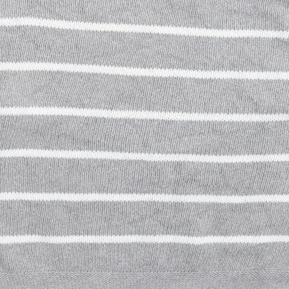 Sweater Shop Womens Grey Striped Knit Pullover Jumper Size M