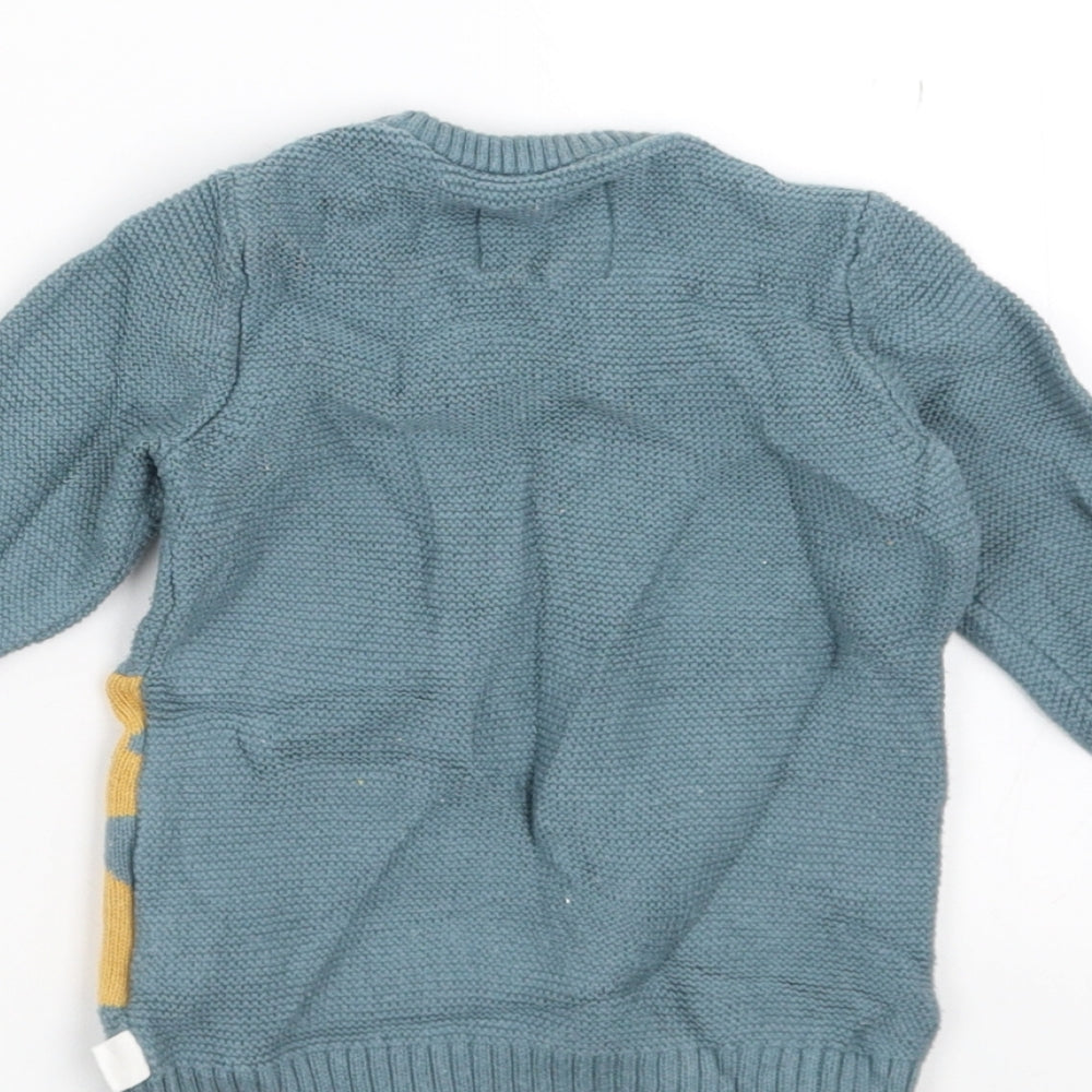 F&F Baby Green Pullover Jumper Size 3-6 Months - bear