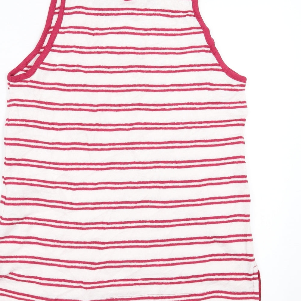 Marks & Spencer Womens Pink Striped Basic Tank Size 10