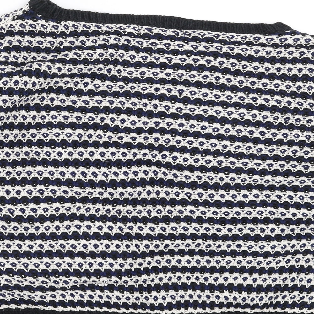 New Look Womens Black Geometric Knit Pullover Jumper Size 8