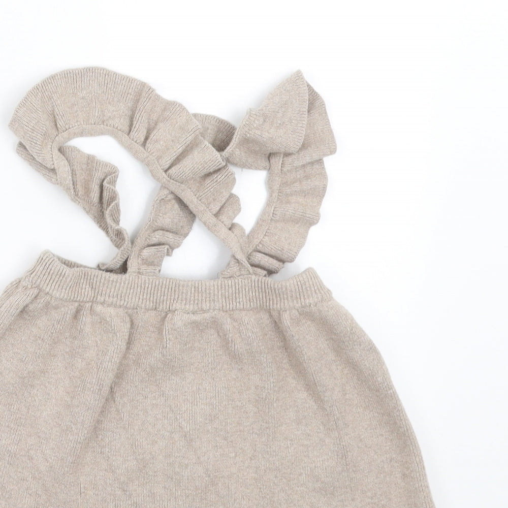 H&M Girls Beige Knit A-Line Skirt Size 3-6 Months - with braces