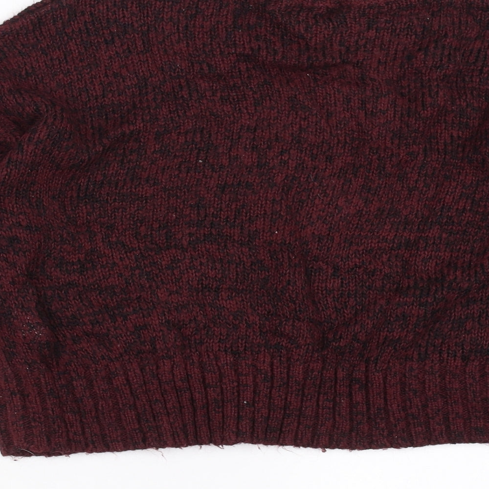 New Look Womens Purple Knit Pullover Jumper Size S