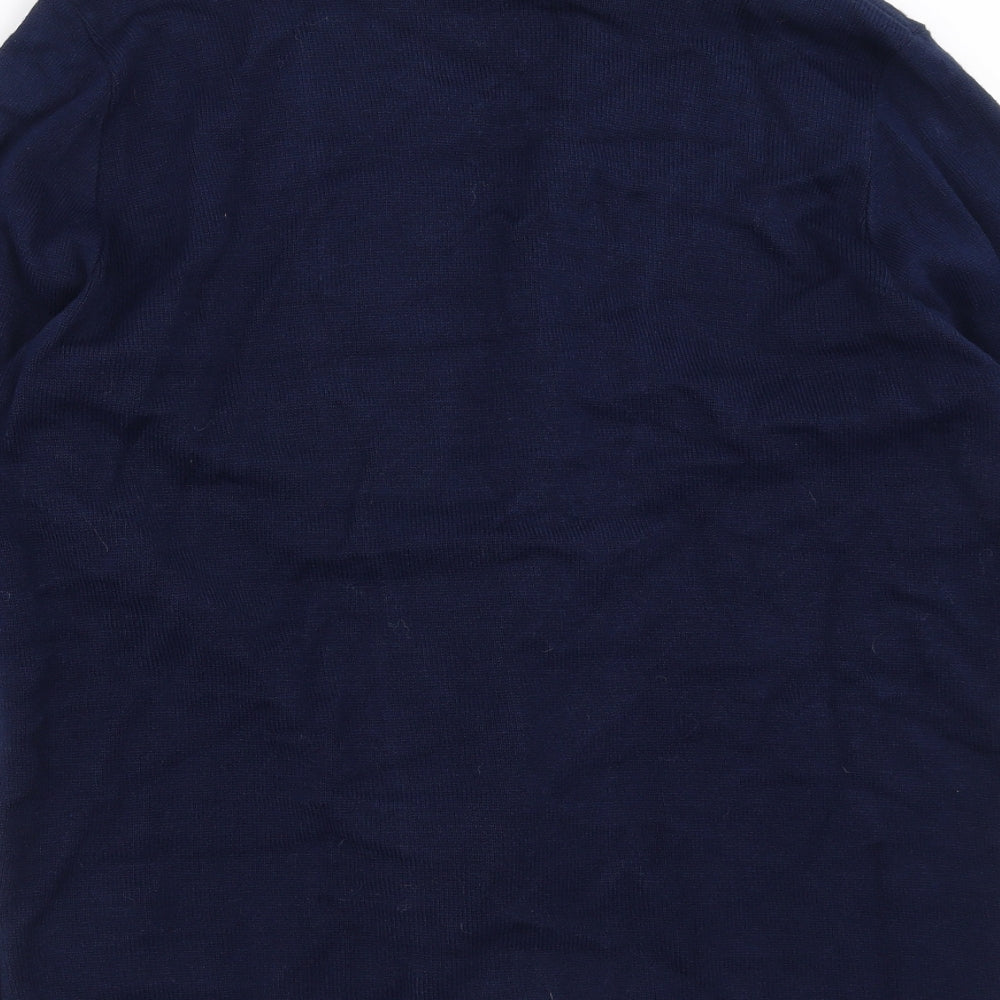 Monique Womens Blue Cardigan Jumper Size L
