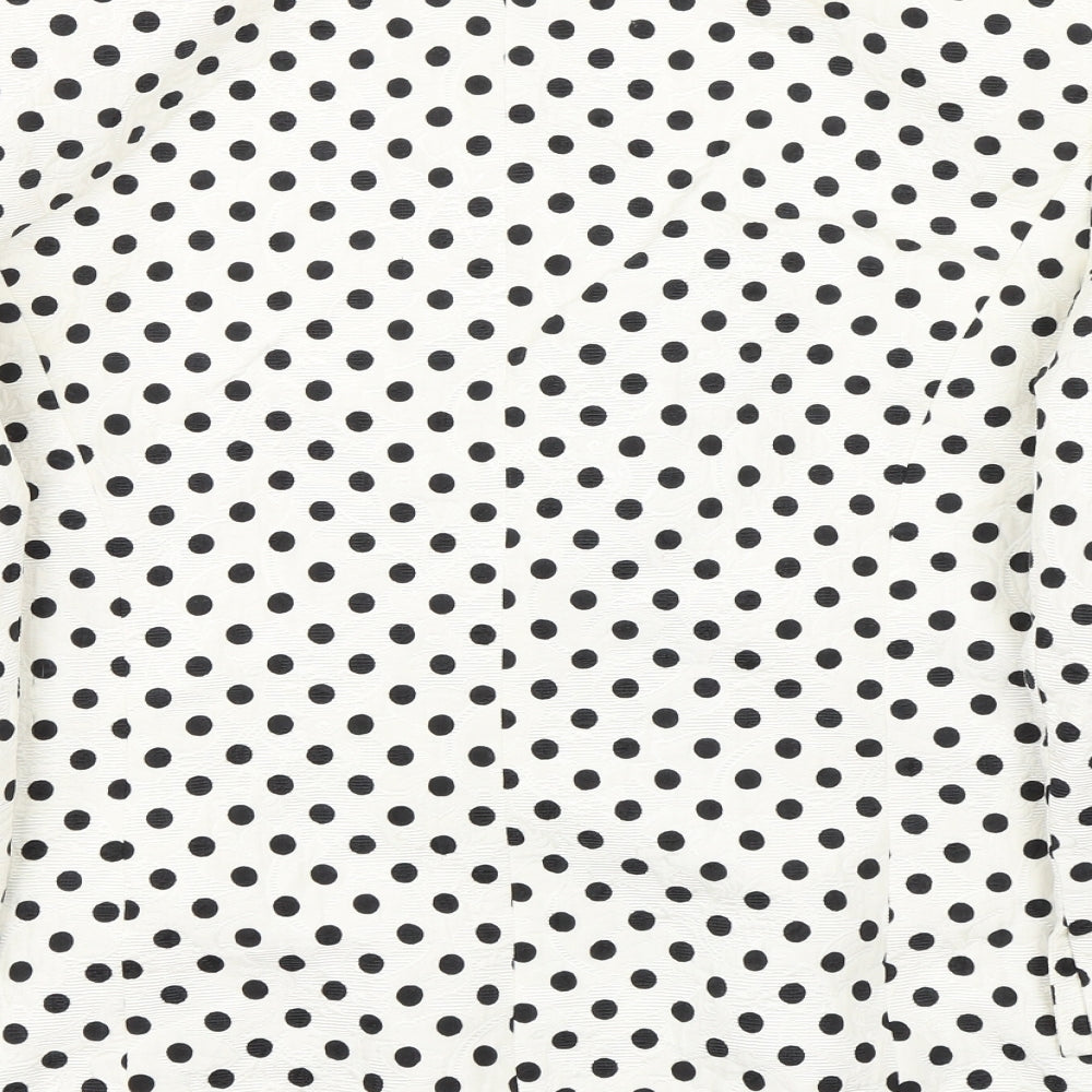 Rasler Womens Black Polka Dot Jacket Suit Jacket Size 40