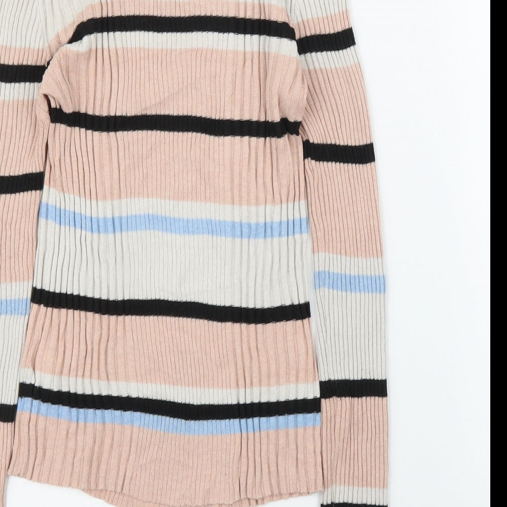 Primark Womens Pink Striped Pullover Jumper Size 10