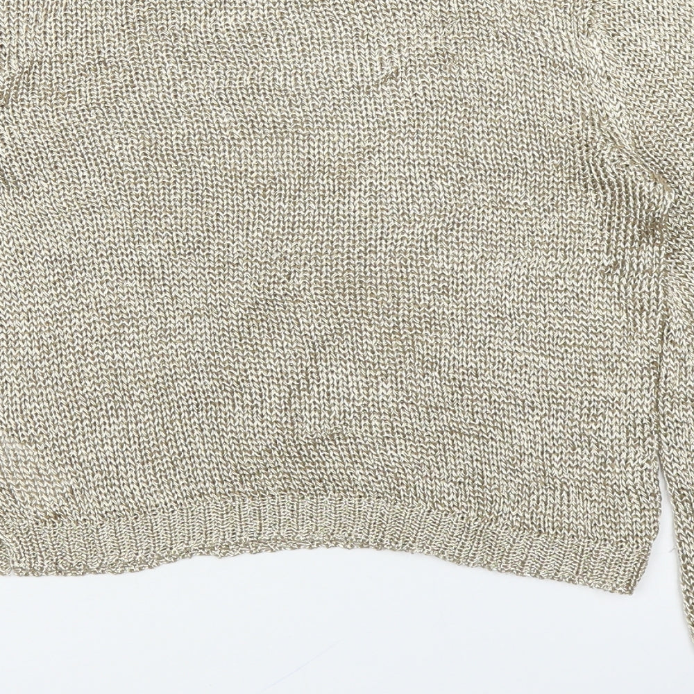 Topshop Womens Gold Pullover Jumper Size 6