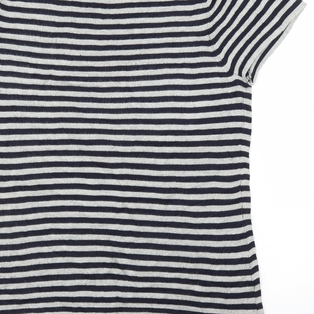Pure Dash Womens Blue Striped Basic Blouse Size 18
