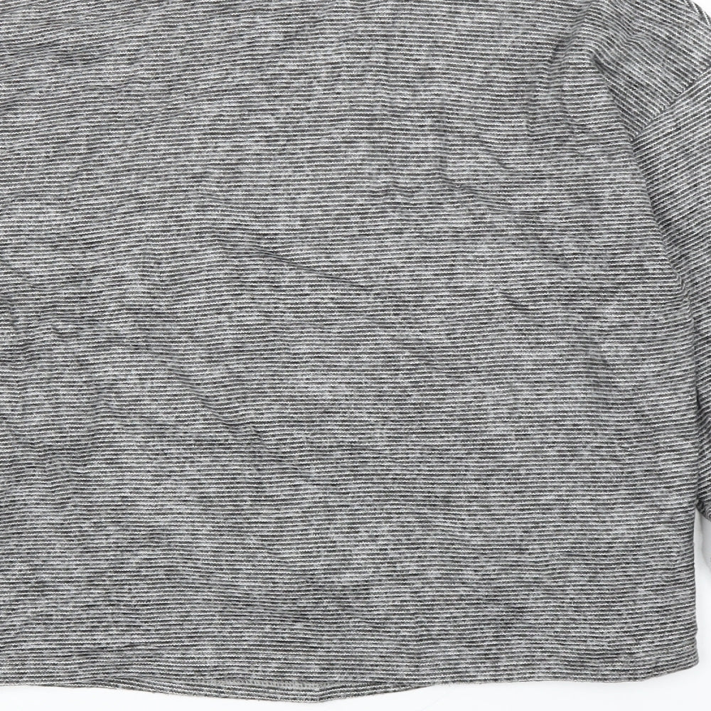 New Look Womens Grey Striped Basic Blouse Size M