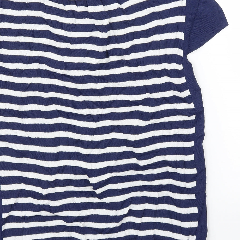 Lakeland Womens Blue Striped Basic T-Shirt Size M
