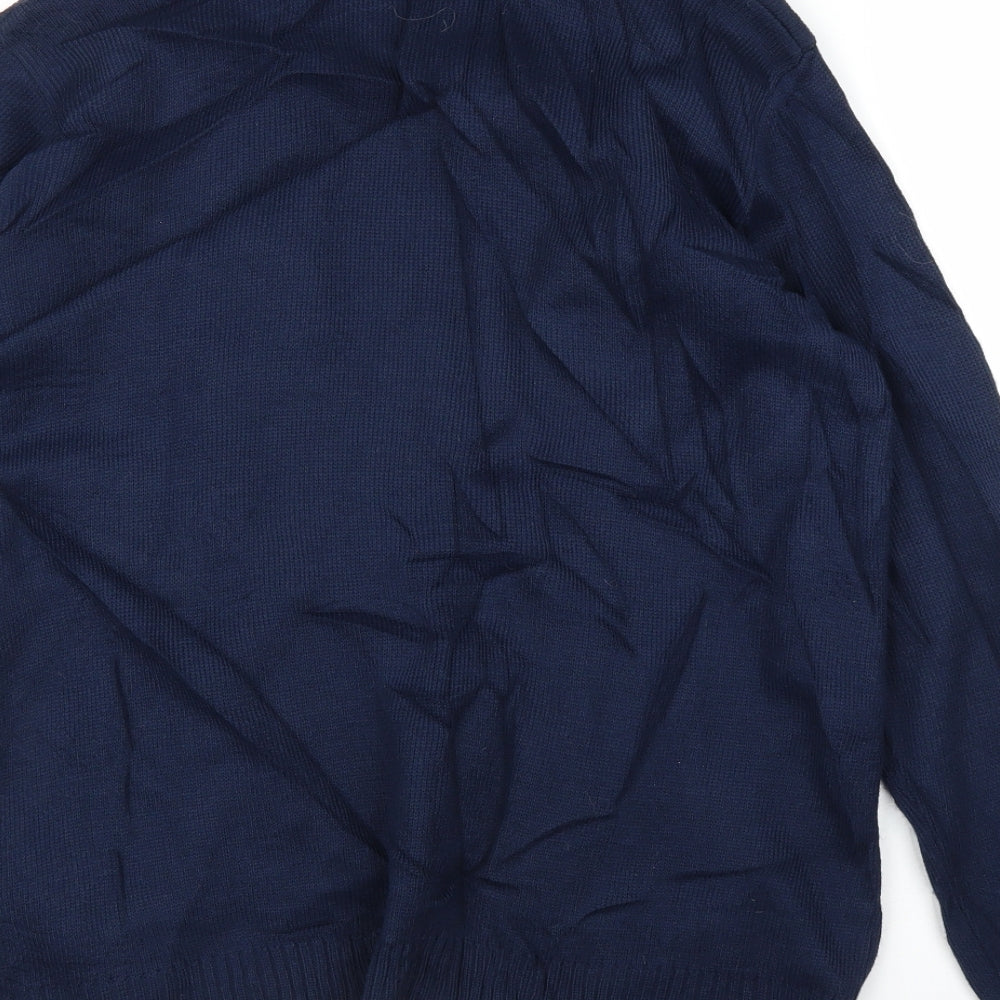 Envy Womens Blue Striped Pullover Jumper Size M