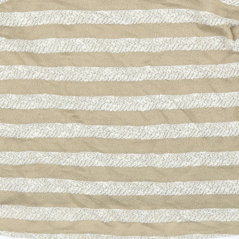 Primark Womens Beige Striped Basic Blouse Size 12