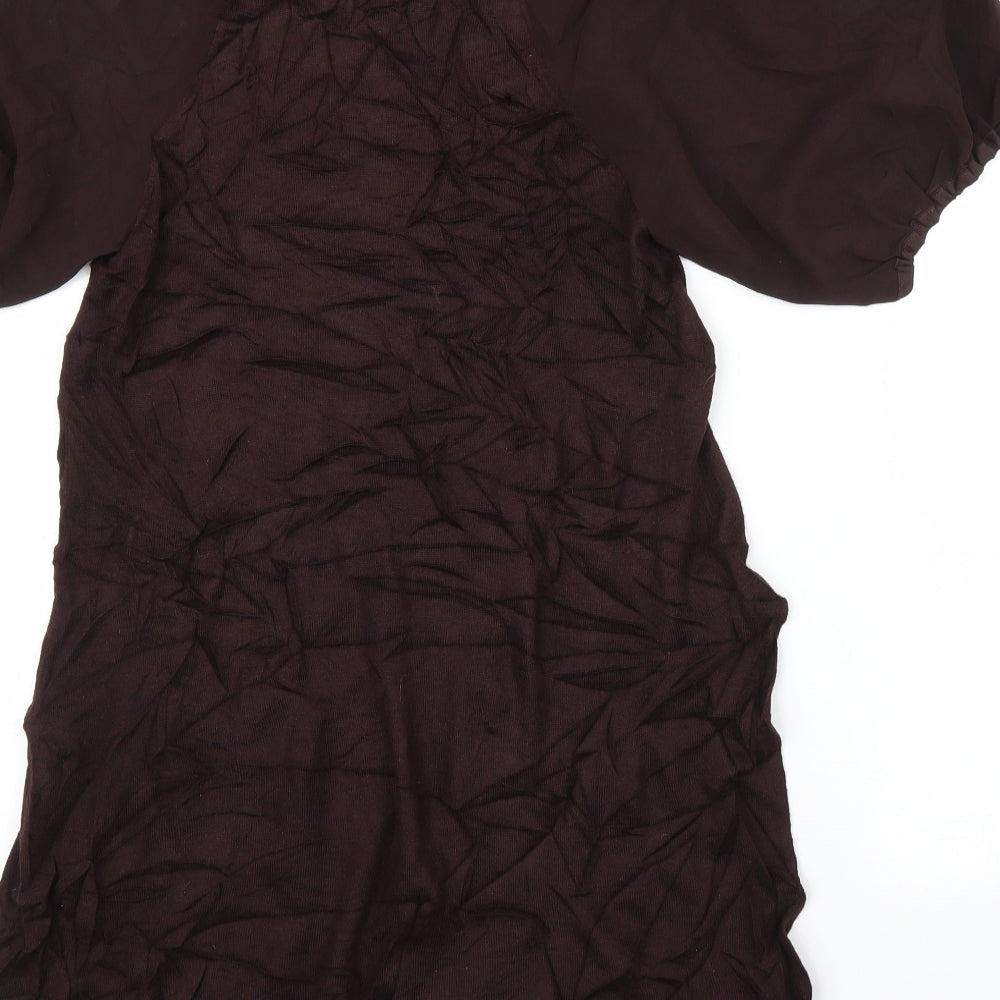 Monsoon Womens Brown Tunic Blouse Size 8