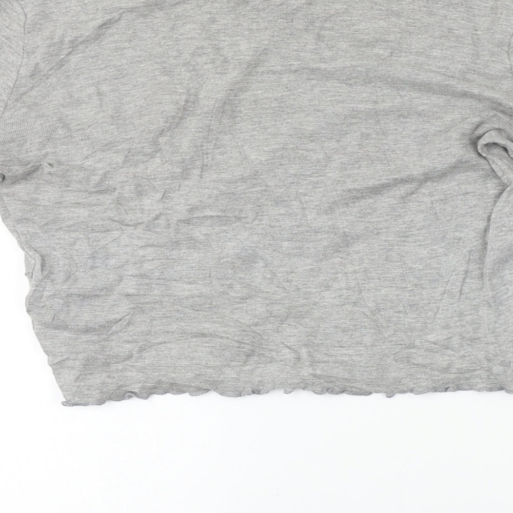 Topshop Womens Grey Basic T-Shirt Size 6