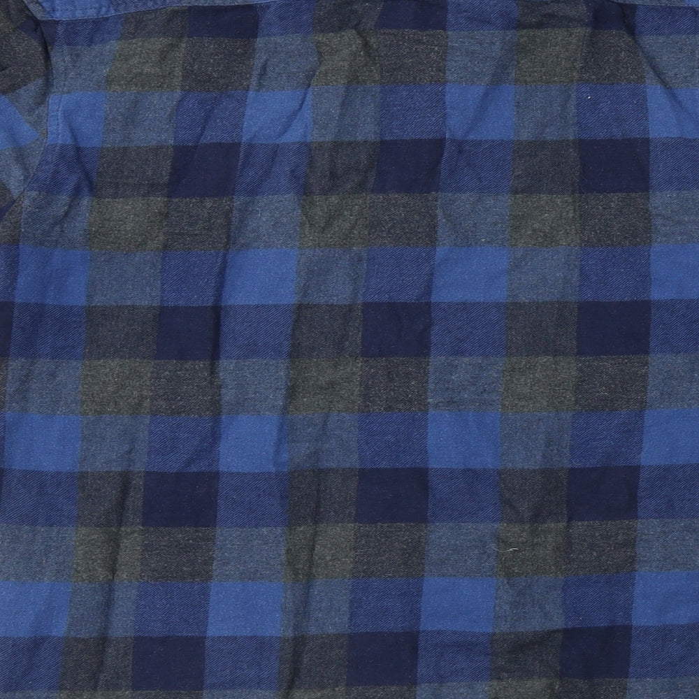 Cedarwood State Mens Blue Check Button-Up Size S