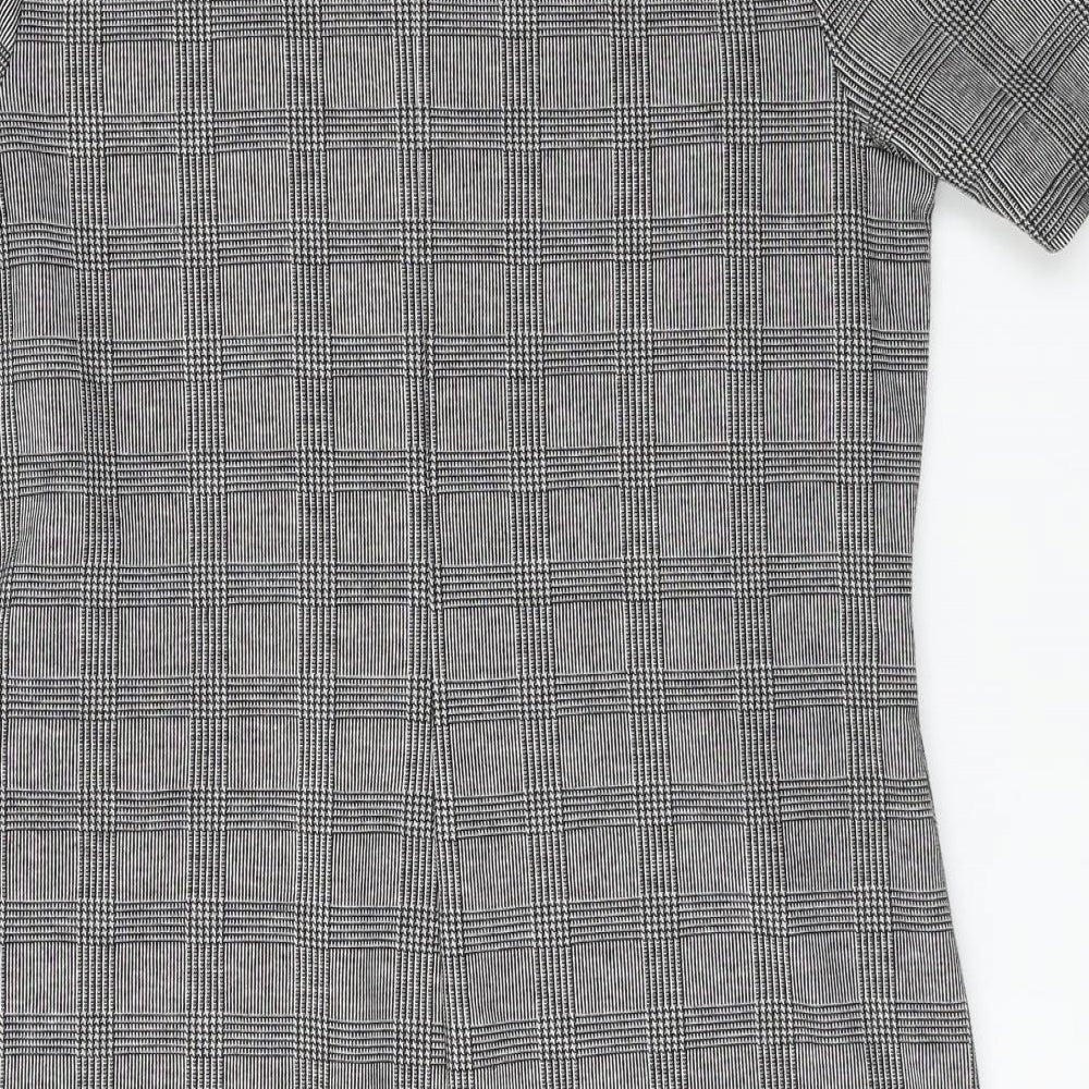 Papaya Womens Grey Check A-Line Size 14