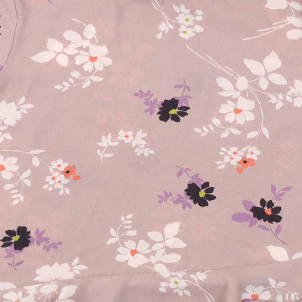 Very Womens Brown Floral Basic Blouse Size 14