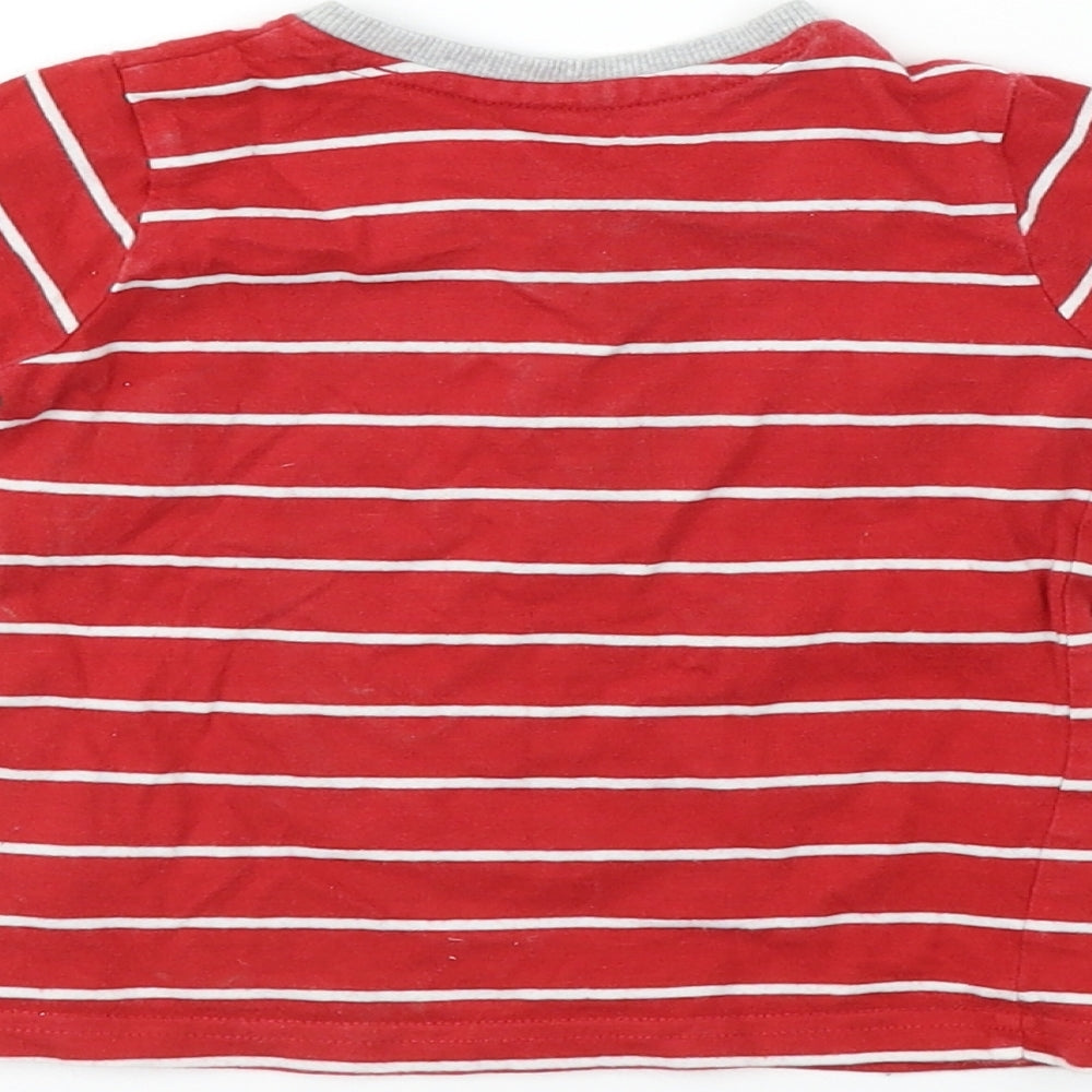 George Boys Red Striped Basic T-Shirt Size 6-9 Months