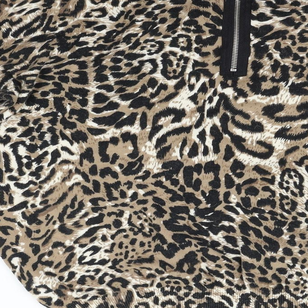 Preworn Womens Beige Animal Print Pullover Jumper Size L