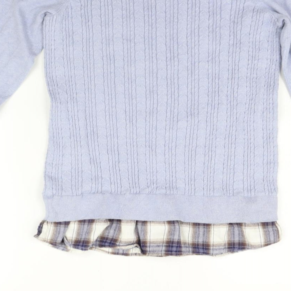 NEXT Womens Blue Houndstooth Jumper Dress Size 8