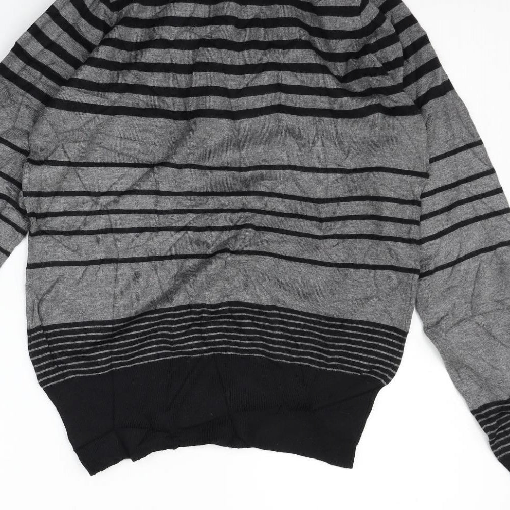 Debenhams Womens Grey Striped Pullover Jumper Size 14