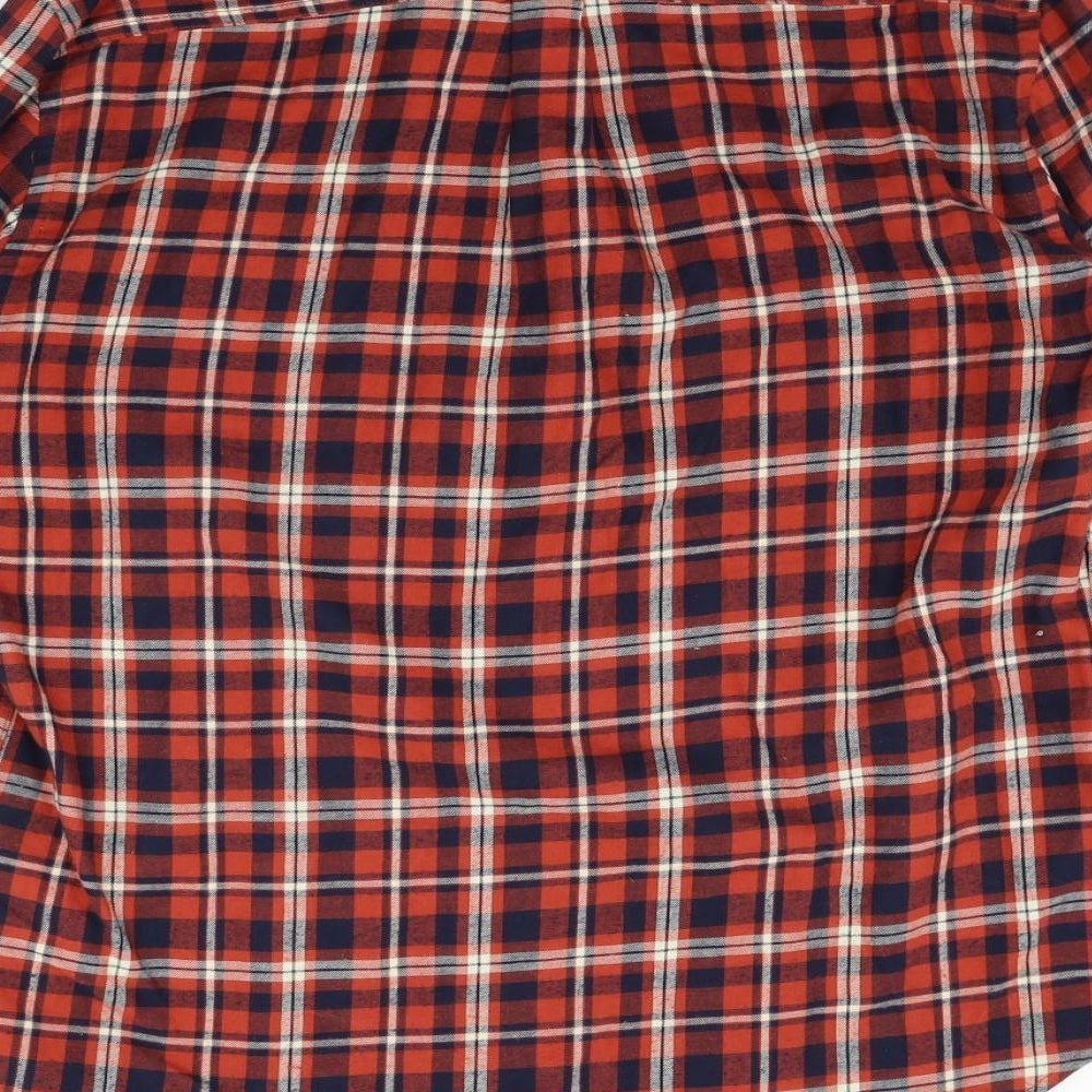 Avenue Mens Red Check Button-Up Size M
