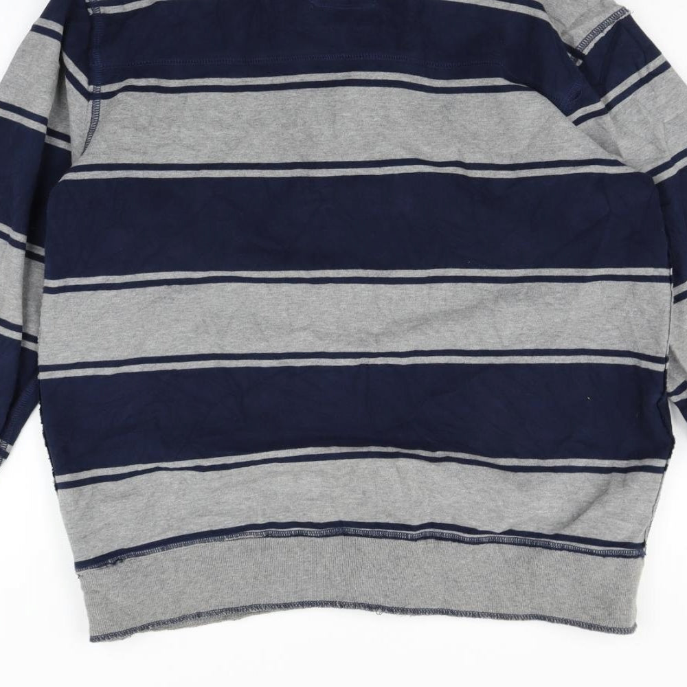 St George Mens Grey Striped Pullover Jumper Size M