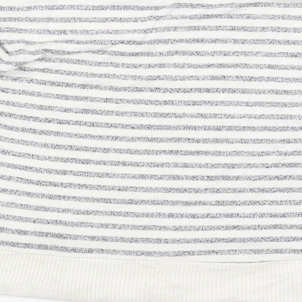 Primark Womens White Striped Pullover Jumper Size 8
