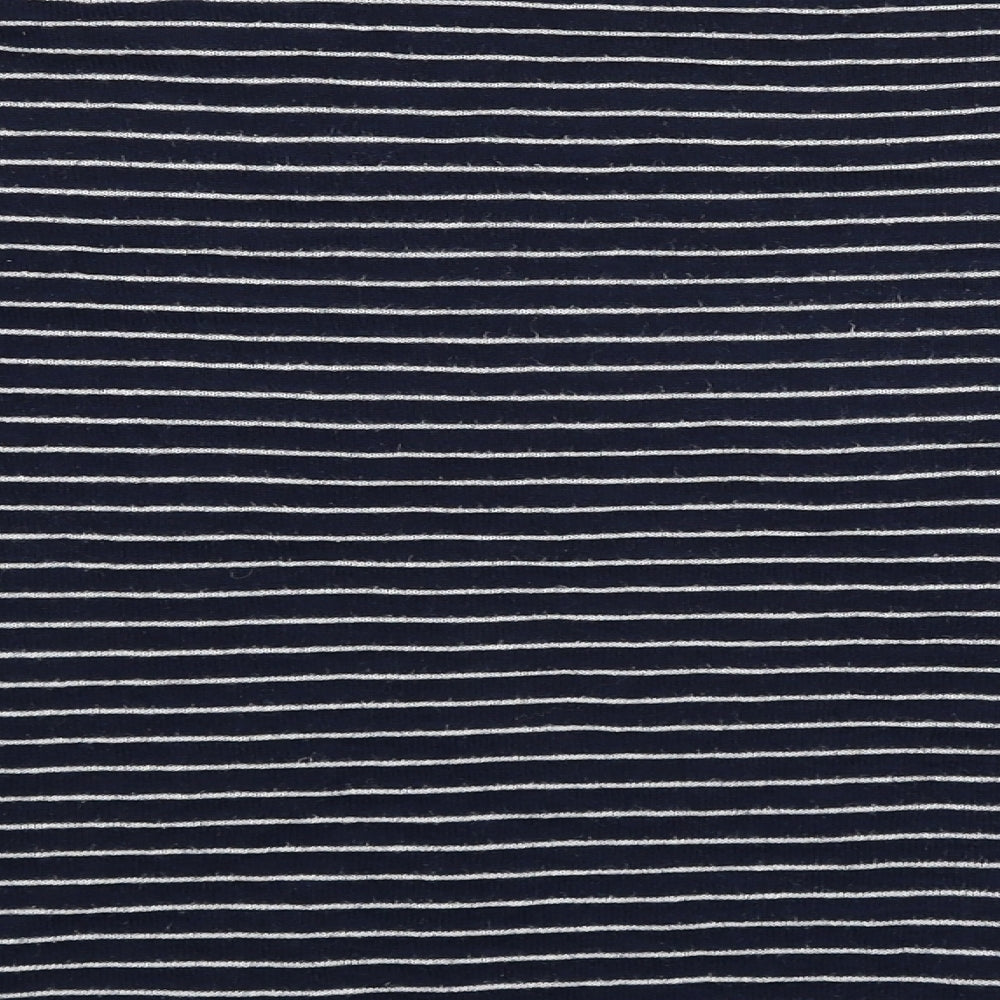 Zara Knit Womens Blue Striped Basic T-Shirt Size M