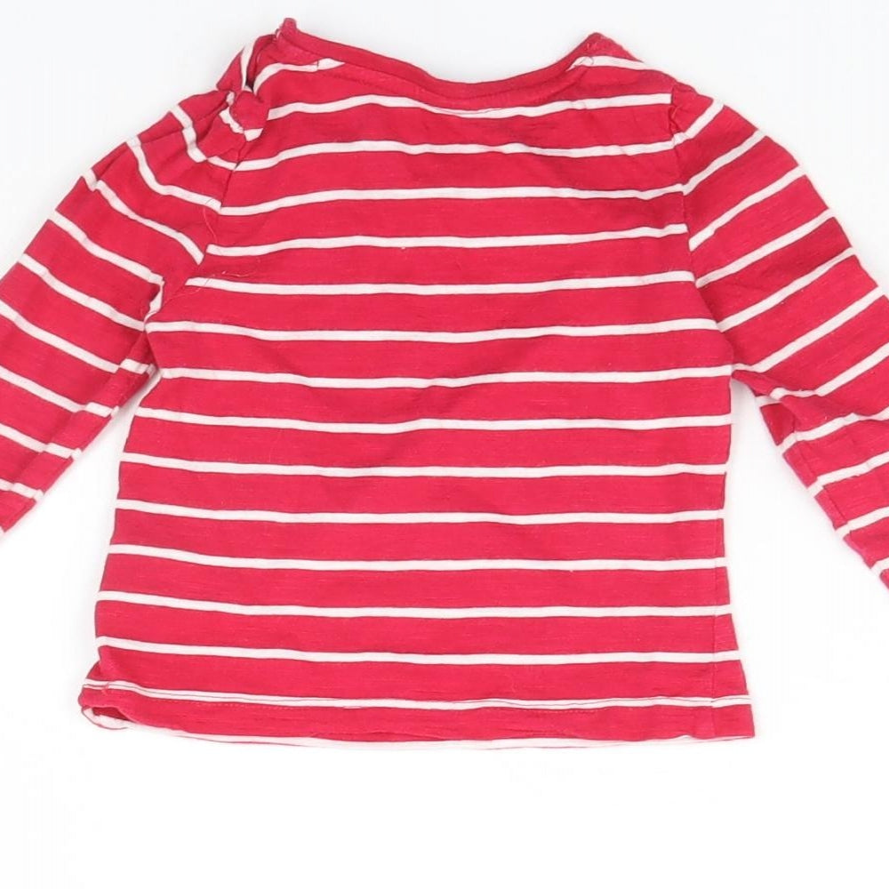 Mothercare Baby Pink Striped Basic T-Shirt Size 6-9 Months