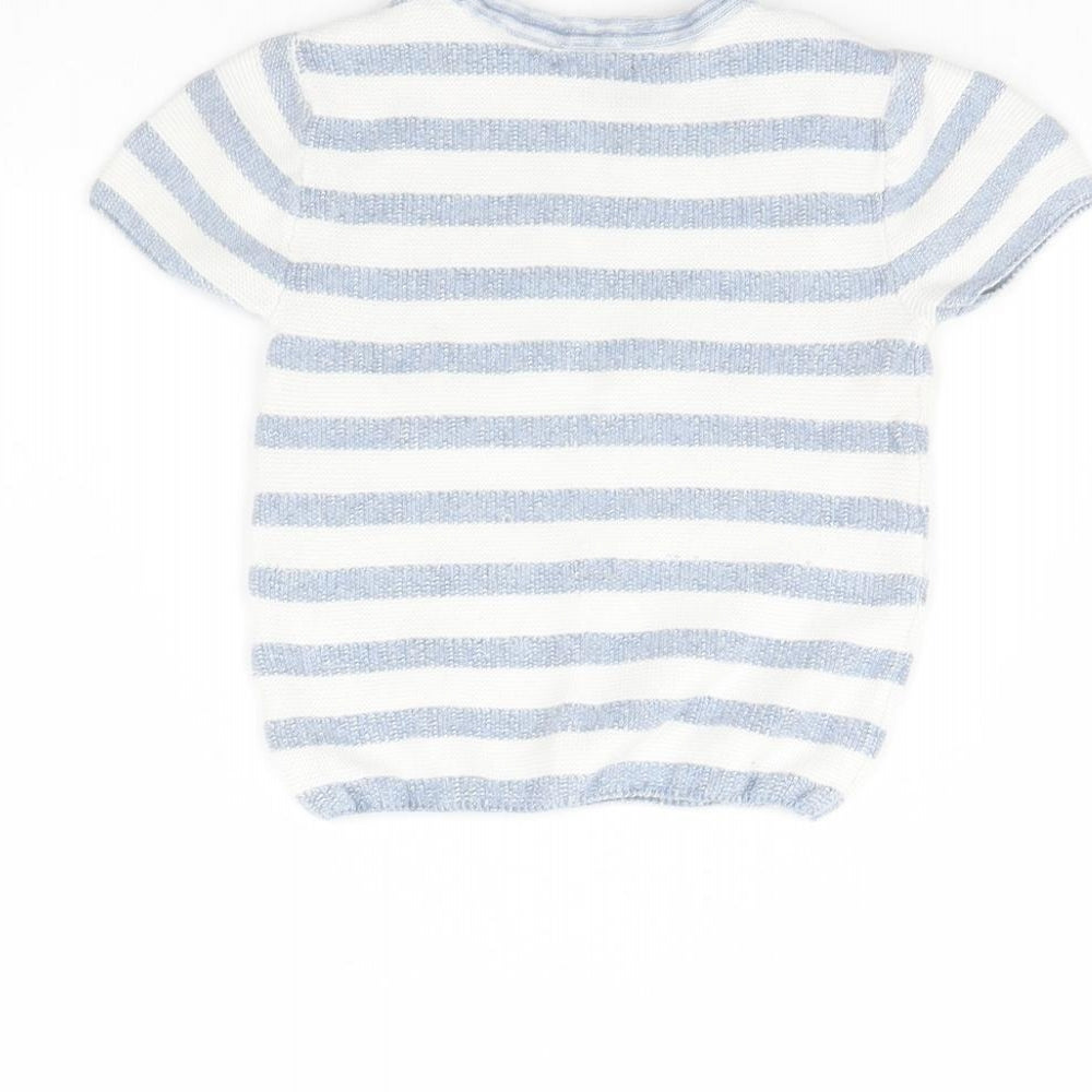 NEXT Baby White Striped Pullover Jumper Size 6-9 Months
