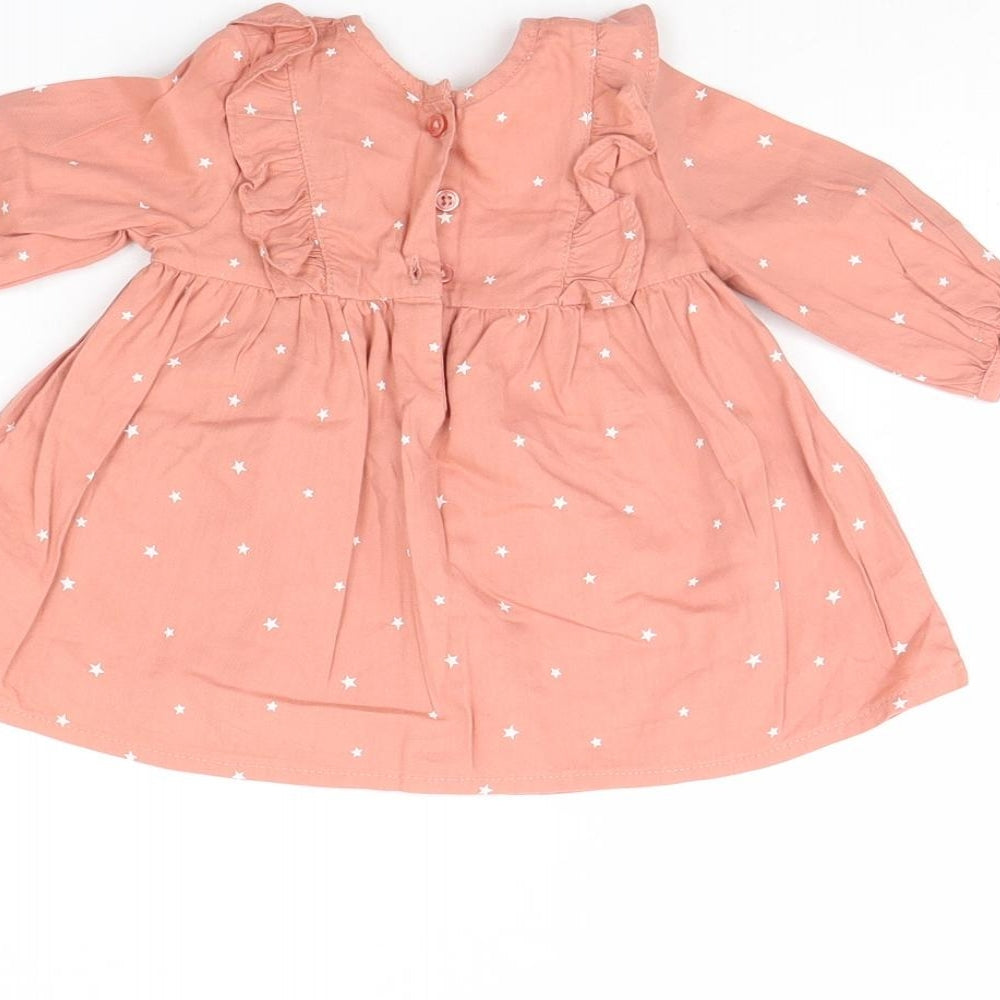 NEXT Girls Pink Fit & Flare Size 0-3 Months - star detail
