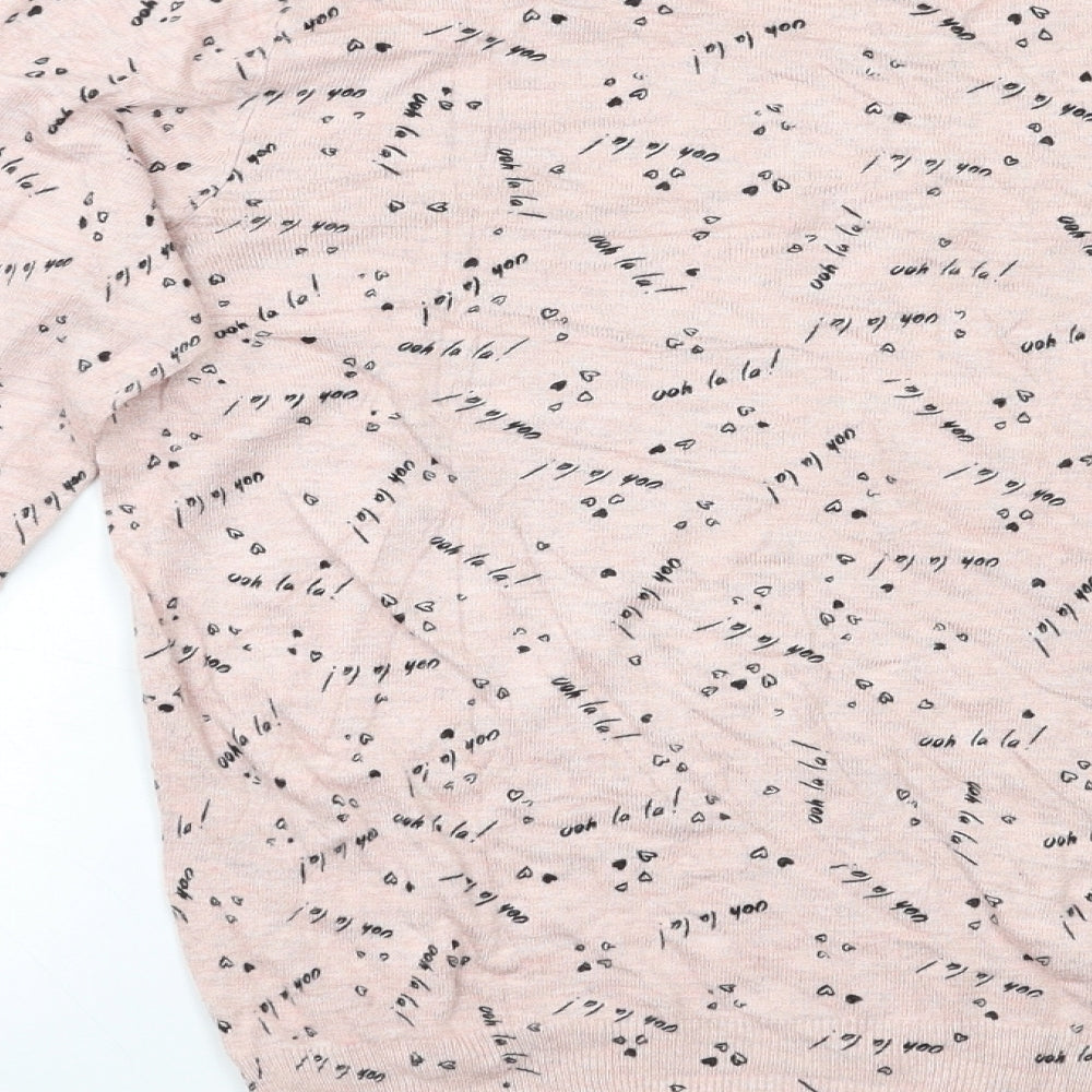 George Womens Pink Geometric Pullover Jumper Size 10