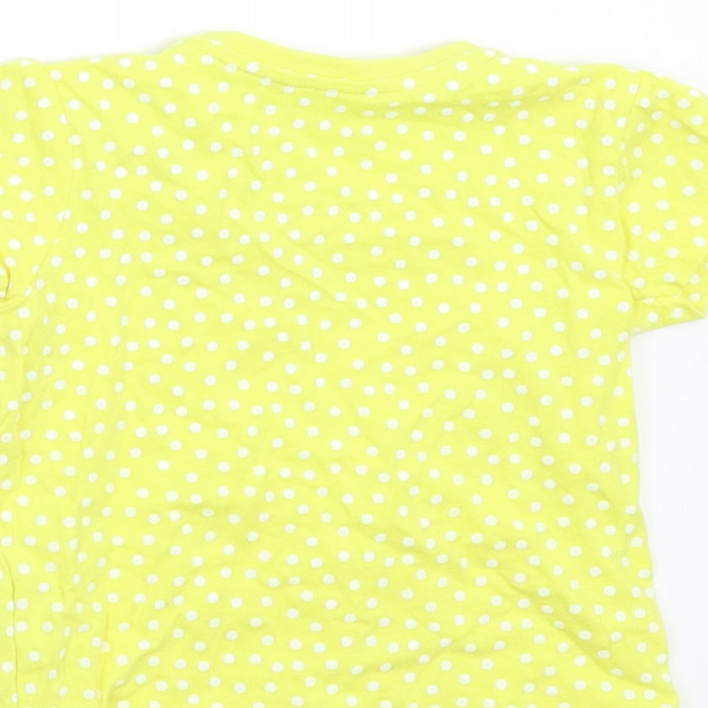 Primark Baby Yellow Polka Dot Basic T-Shirt Size 6-9 Months