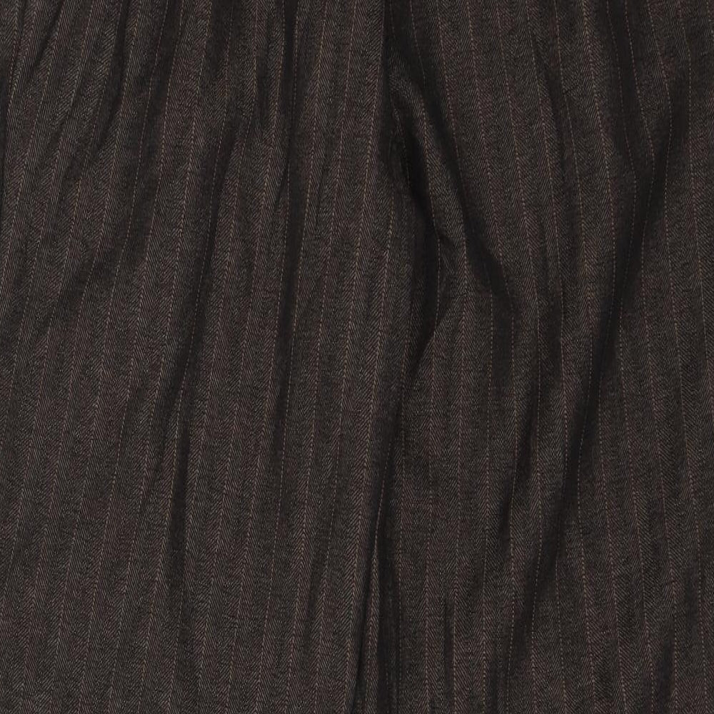 Marks & Spencer Womens Brown Striped Dress Pants Trousers Size 12 L26 in