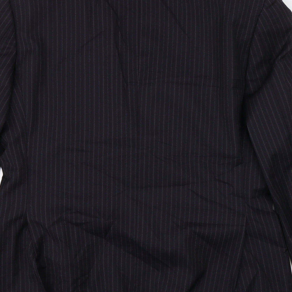 Marks & Spencer Mens Blue Striped Jacket Blazer Size 38