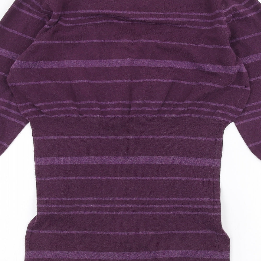 H&M Womens Purple Striped A-Line Size L