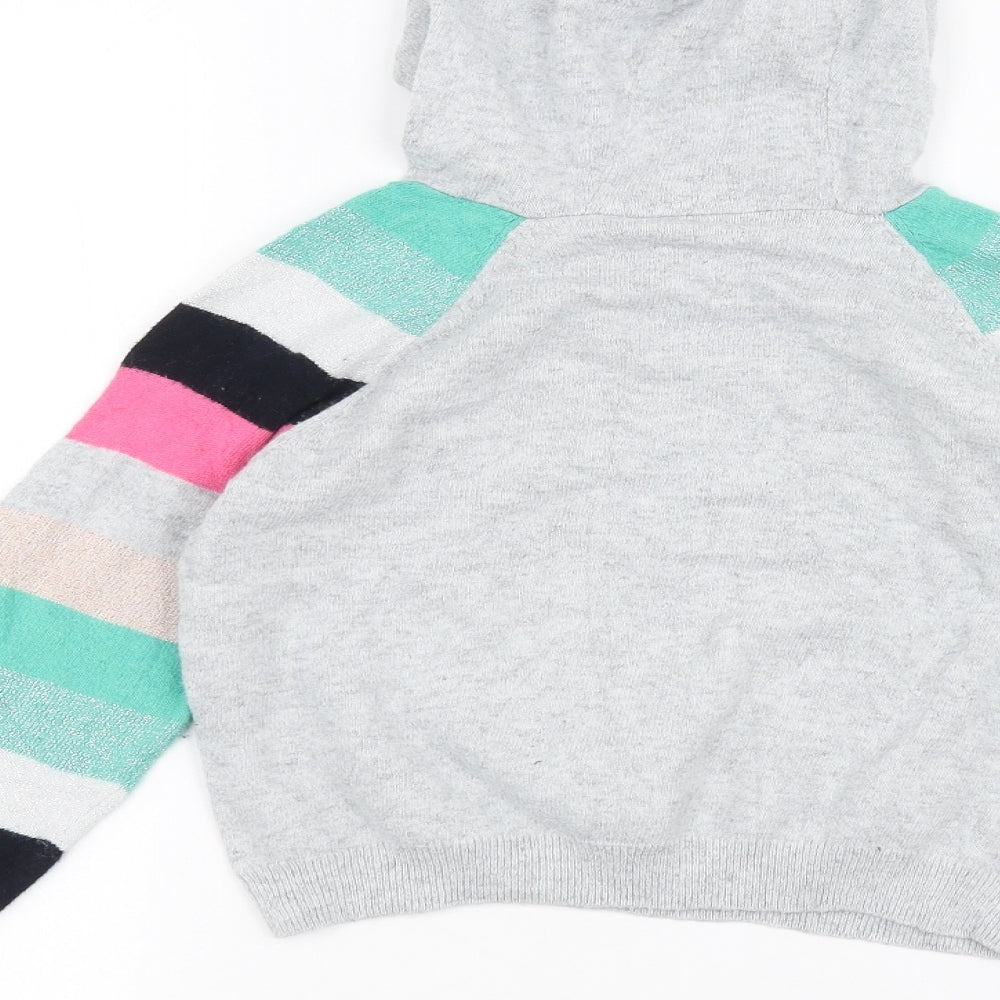 Minti Girls Grey Pullover Hoodie Size 7 Years