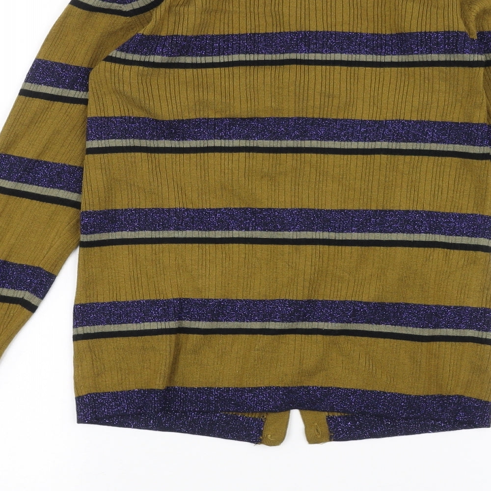 NEXT Womens Brown Striped Cardigan Jumper Size 6