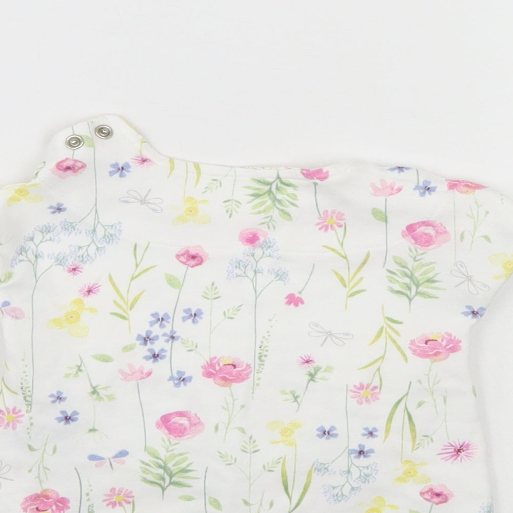 Mothercare Girls White Floral Tunic Blouse Size 0-3 Months