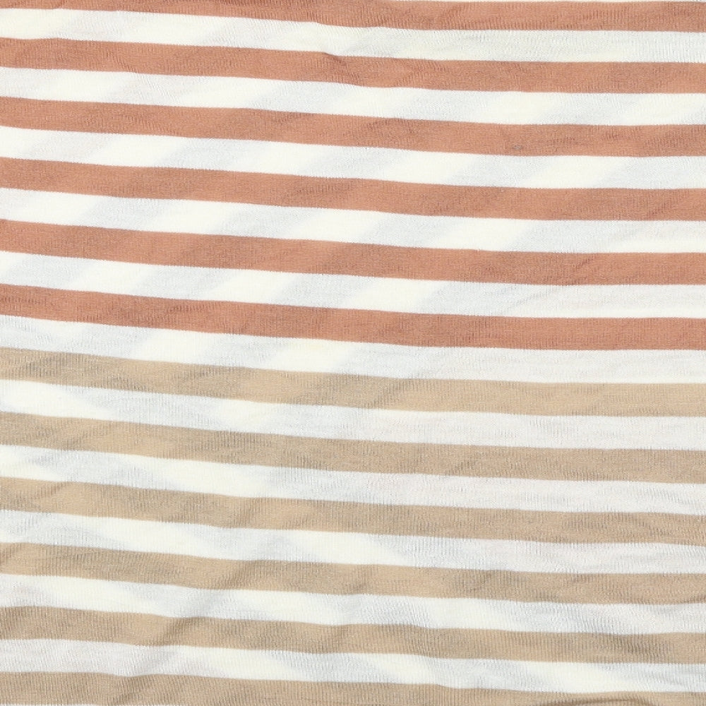 H&M Womens Beige Striped Pullover Jumper Size L
