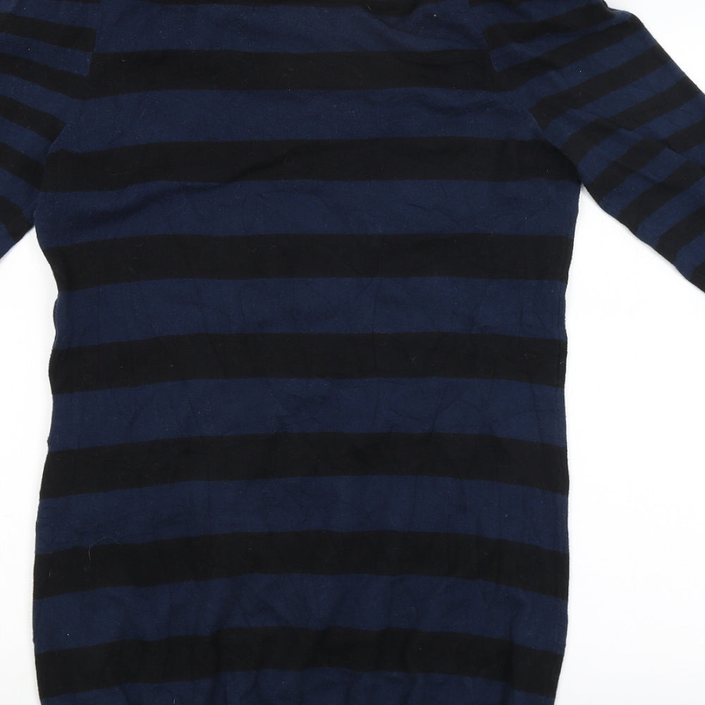 E-vie Womens Blue Striped Pullover Jumper Size 10