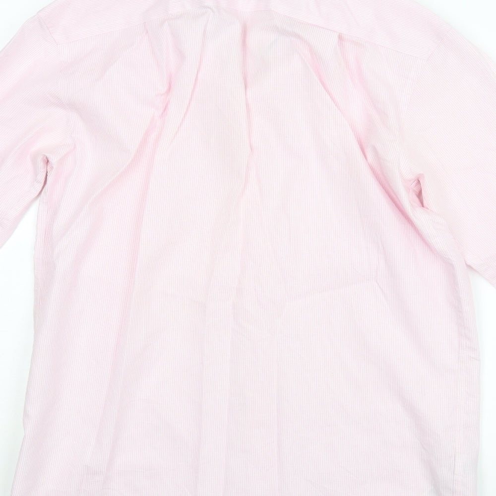 M&S Mens Pink Dress Shirt Size 14