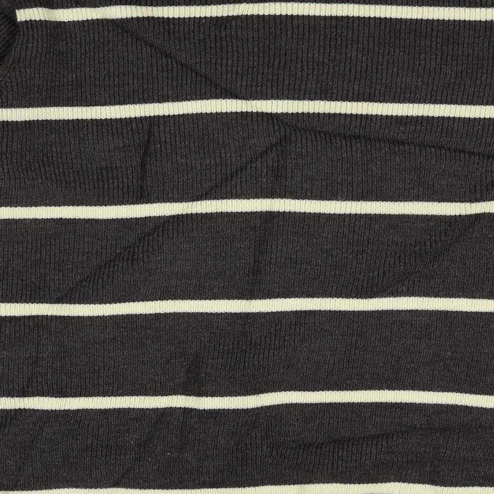 Private Member Mens Grey Striped Pullover Jumper Size L