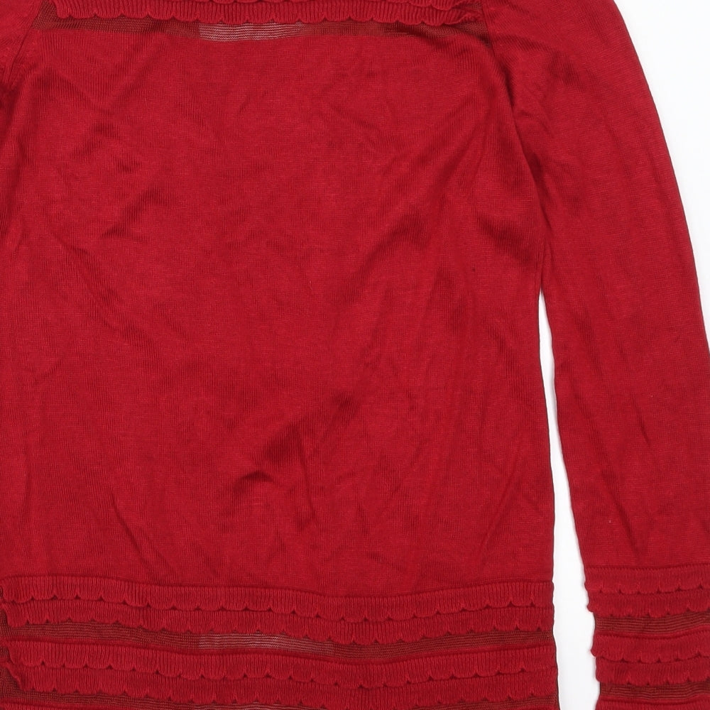 Marks & Spencer Womens Red Cardigan Jumper Size 8